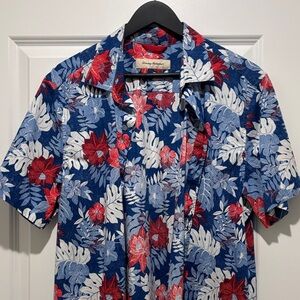 Tommy Bahama Blue and Red Floral Men's Shirt